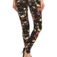 Vine Printed High Waisted Knit Leggings In Skinny Fit With Elastic Waistband