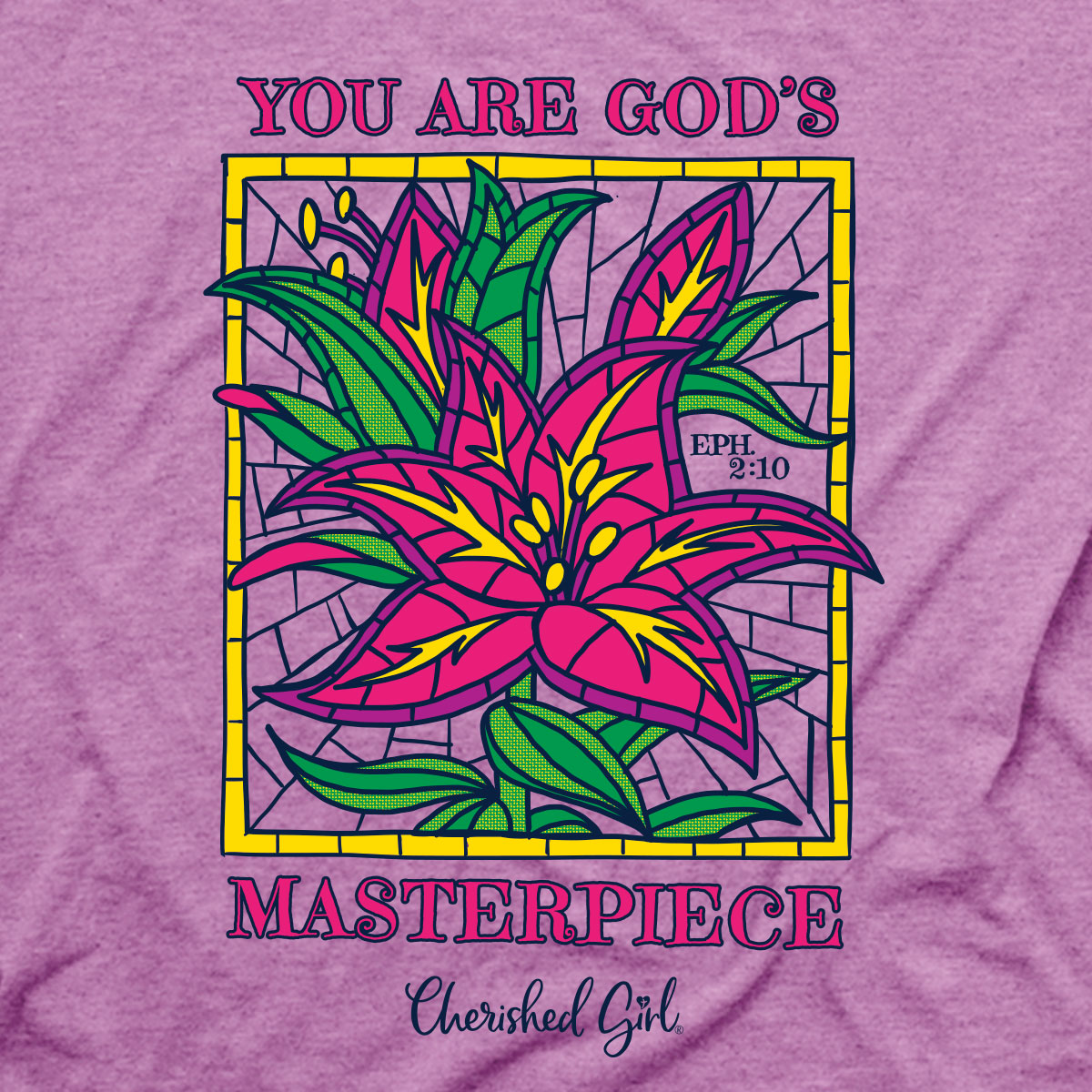Cherished Girl Womens T-Shirt Wonderfully Made Lilies