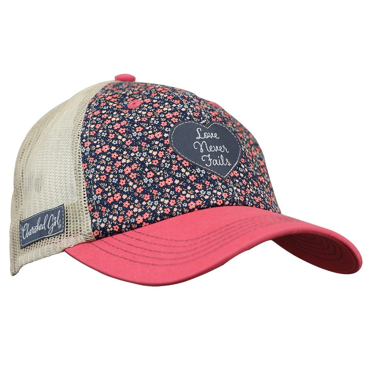 Cherished Girl Womens Cap Love Never Fails Floral