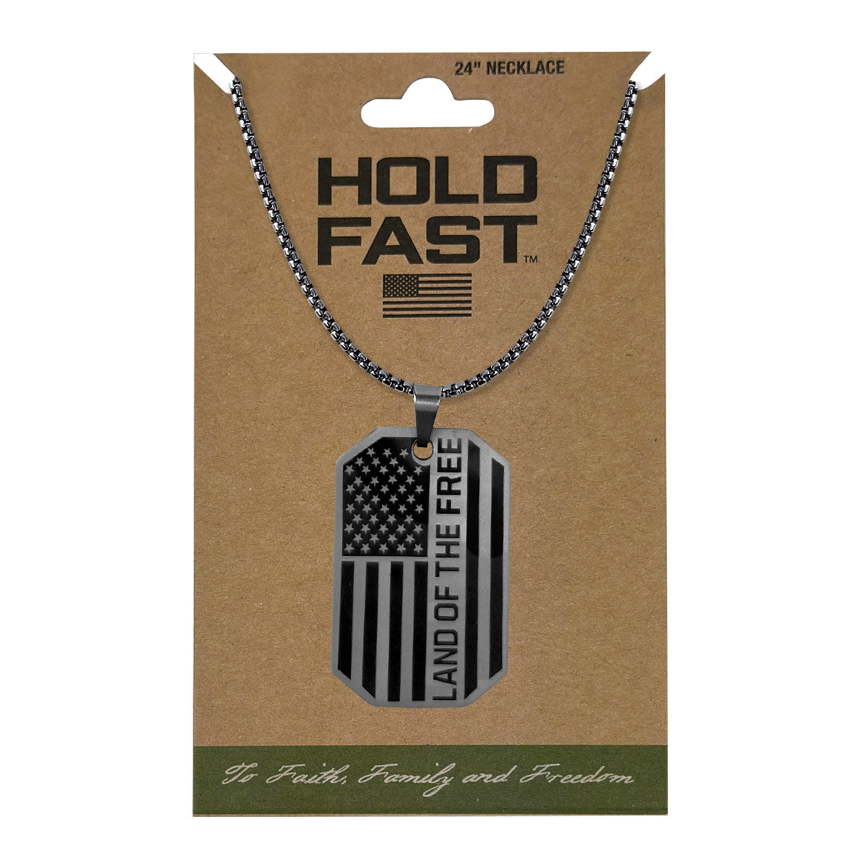 HOLD FAST Mens Necklace Land Of The Free