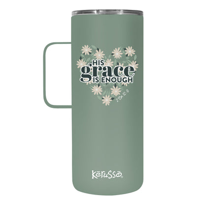 Kerusso 22 oz Stainless Steel Mug With Handle His Grace Is Enough