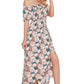 Floral Off-Shoulder Slit Maxi Dress