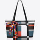 Adored Color Block Tie Detail PU Leather Tote Bag